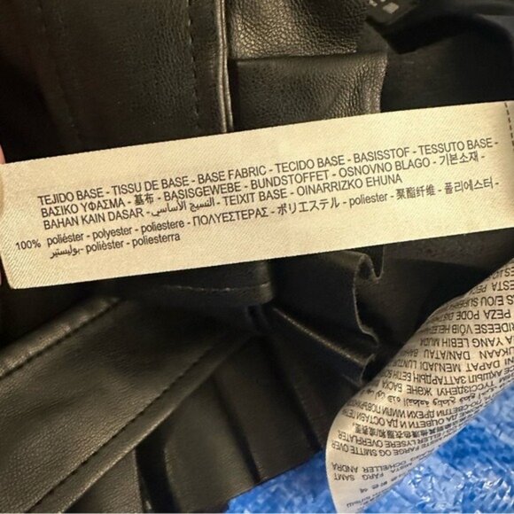 Zara Black Faux Leather Pleated Mini Skirt Women’s Medium Chic Modern Style - Picture 10 of 12